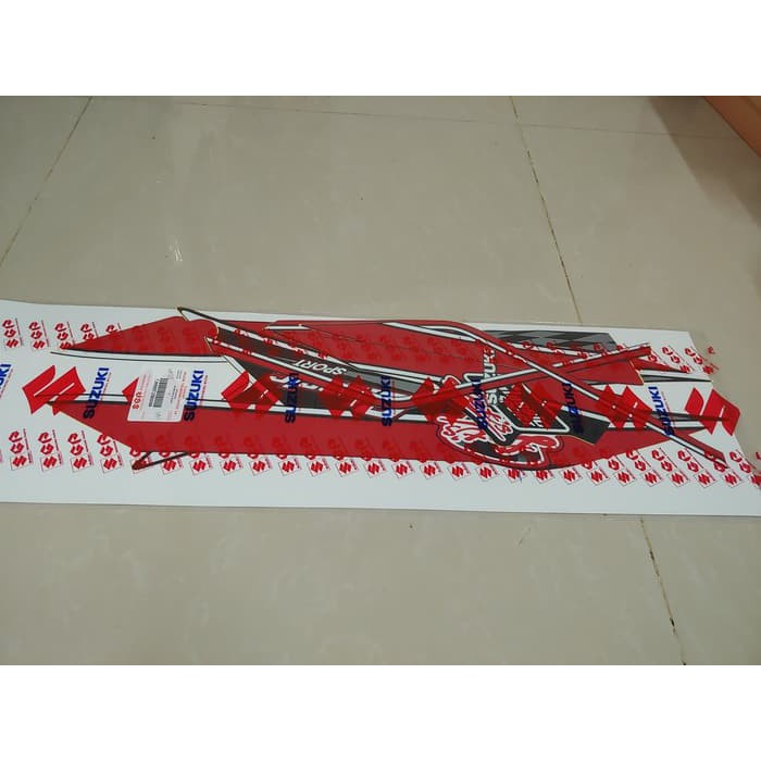 Striping Suzuki Lets 2013 Classic Hitam Merah Original SGP