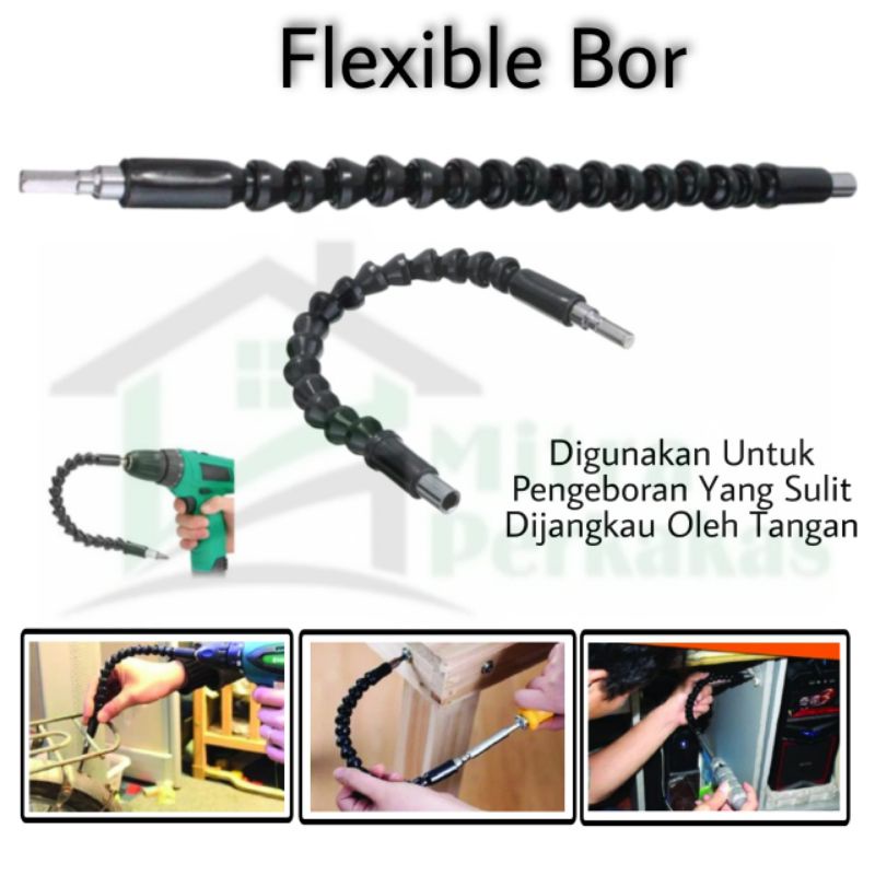 selang Flexible Bor Alat Penghubung Bor Serbaguna, kepala obeng bor Flexible extension Screwdriver