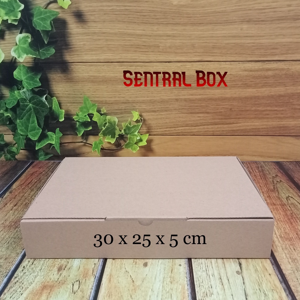 ( Min.order 5 pcs ) Kardus 30 x 25 x 5 cm... Die Cut ( untuk pembelian di atas 10 pcs harga lebih murah )-1