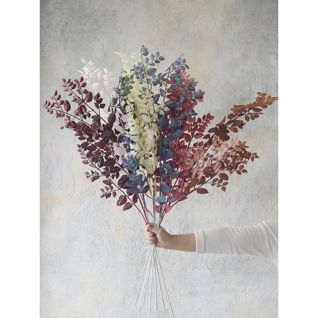 Daun Artificial Mawar Rustic Mini Plastik Tangkai Panjang (D22010)