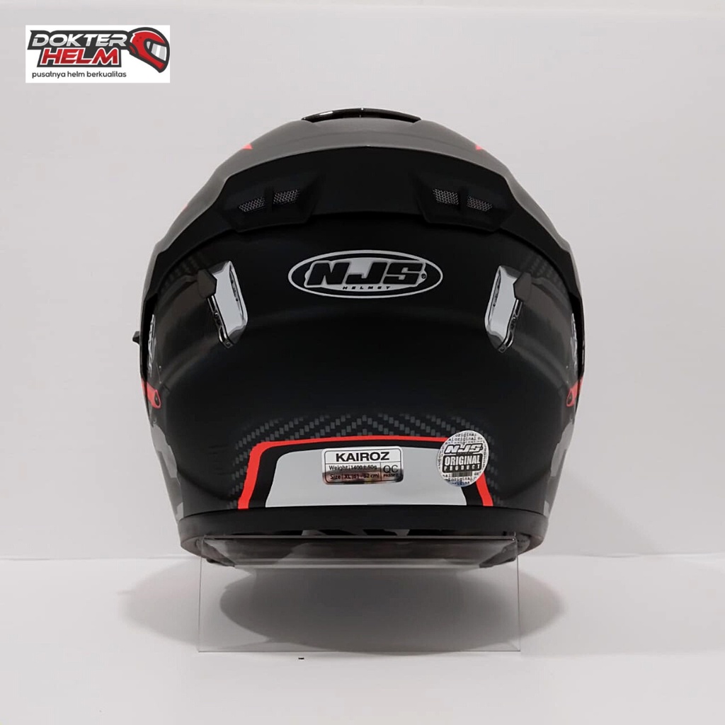 HELM NJS KAIROZ MOTIF DV RUSH BLACK ORANGE DOFF ORI SNI DOT| HELM NJS KAIROZ MOTIF-3