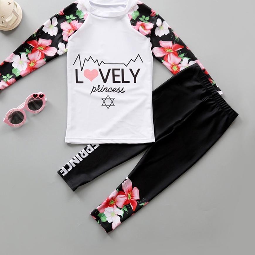 SANSTATION Baju renang Korea lengan panjang/Baju renang anak perempuan