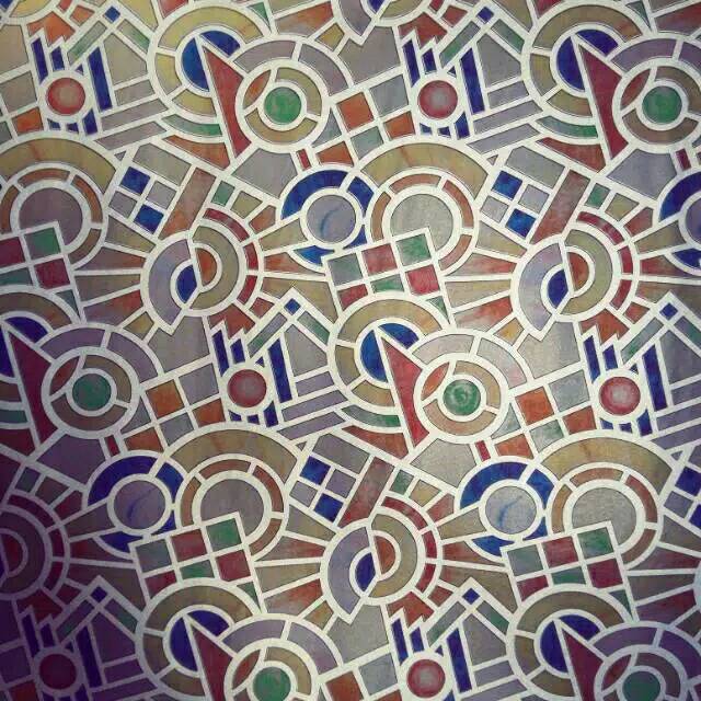 Stiker kaca motif batik warna