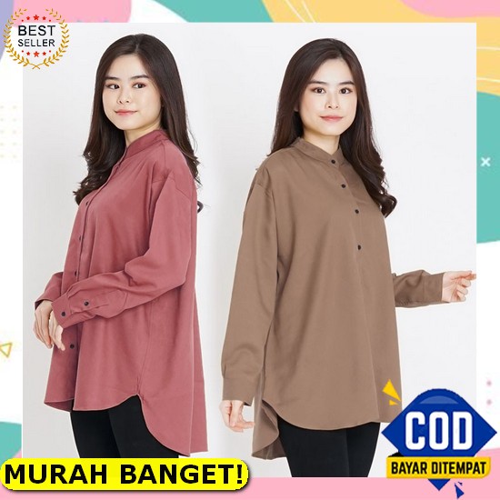 Promo Bulan Ini Kemeja Guelin Kemeja Flanel Flanely Kotak Kotak Lengan Panjang Balon Auter Oversize 