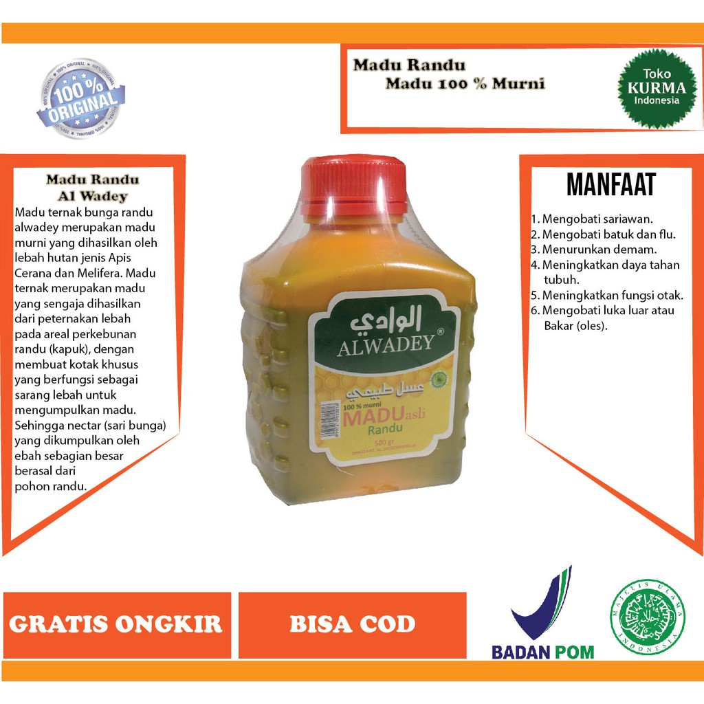 

Madu Randu Al wadey 500 gram