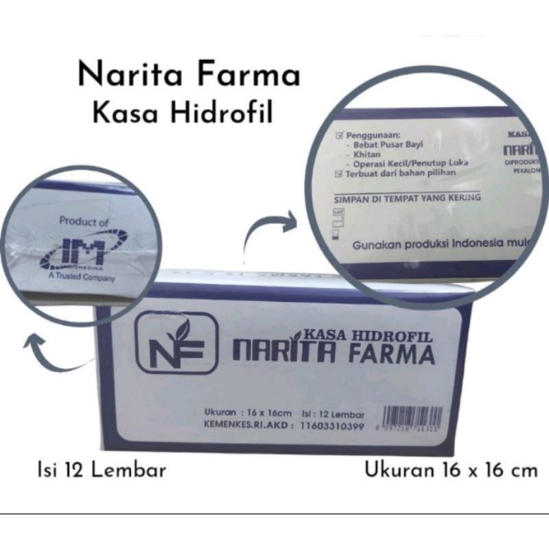 Kasa steril Kasa Hidrofil Narita Farma Kasa Narita Farma