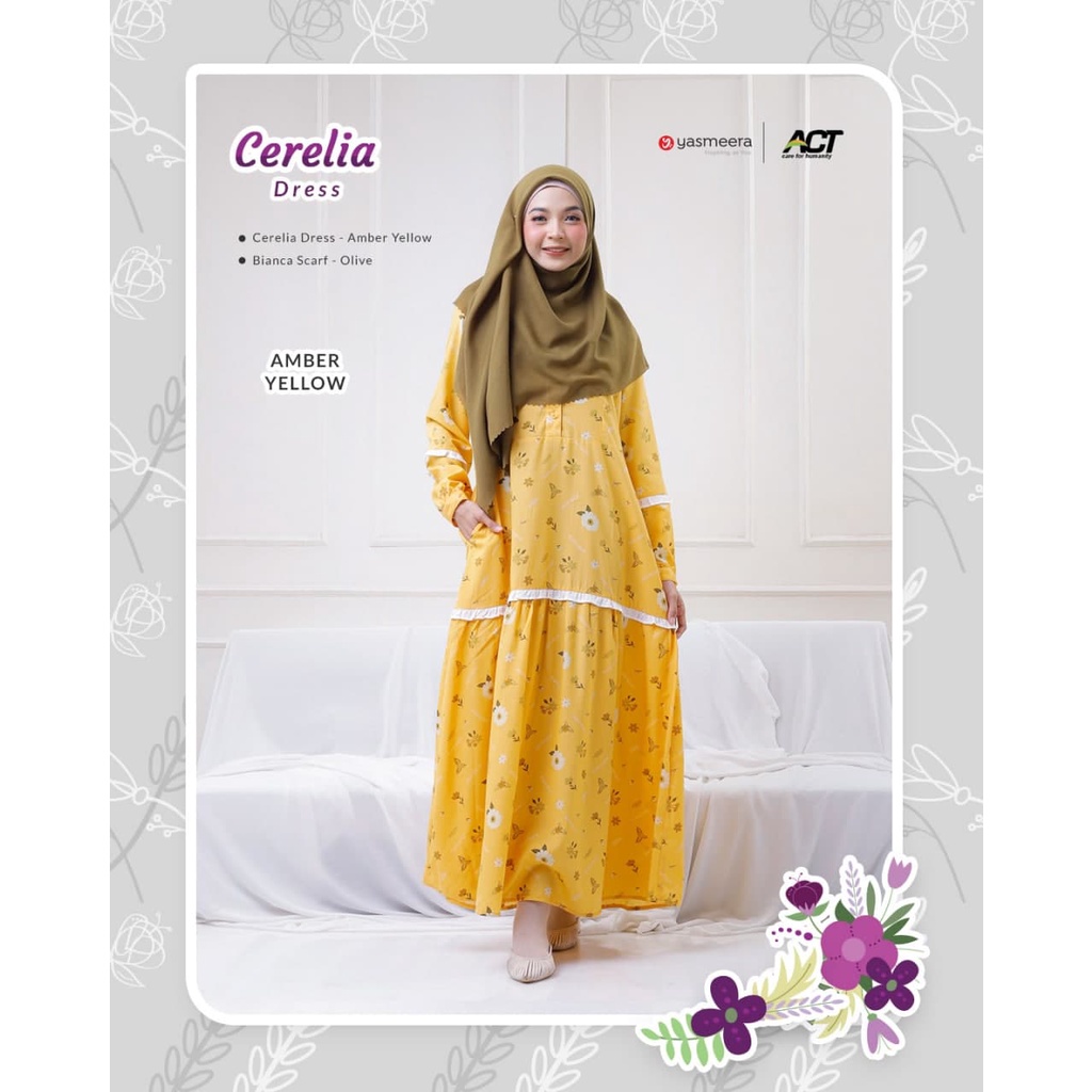 Yasmeera Cerelia Dress - Gamis Wanita Katun - Amber Yellow