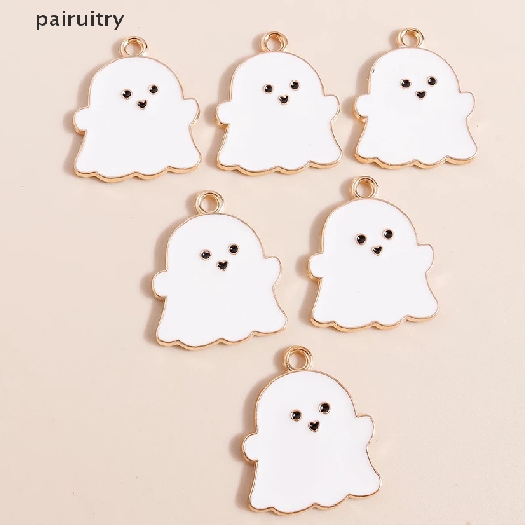 Prt 10pcs Charm Enamel Bentuk Labu halloween Bahan Zinc Alloy Untuk Membuat Kalung PRT