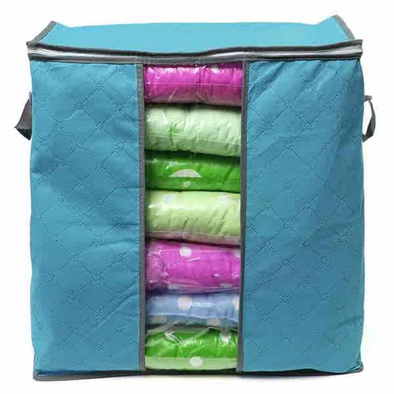Bamboo Storage Bag Organizer Selimut Berdiri / Tempat Penyimpanan Baju Pakaian Laundry