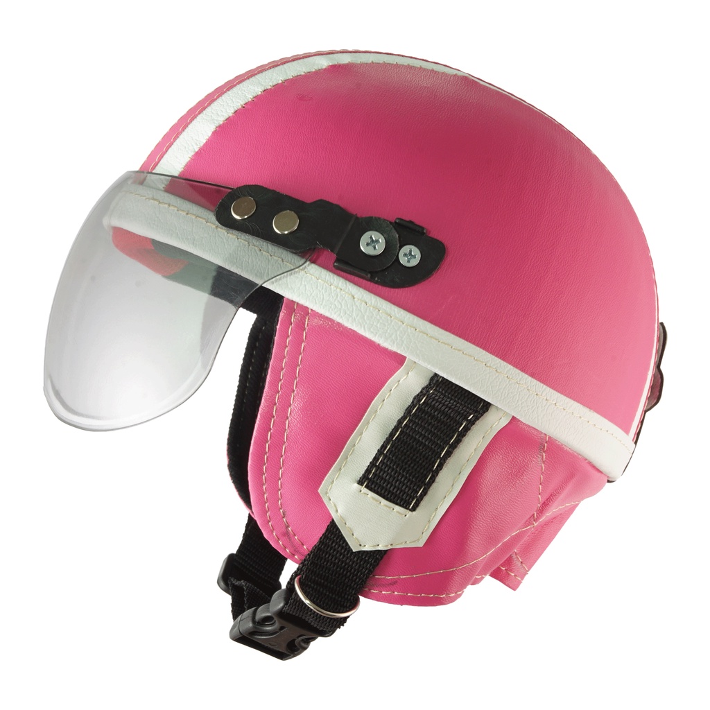 Helm Anak Untuk Usia 1-4 Tahun Polos Garis - Pink Putih