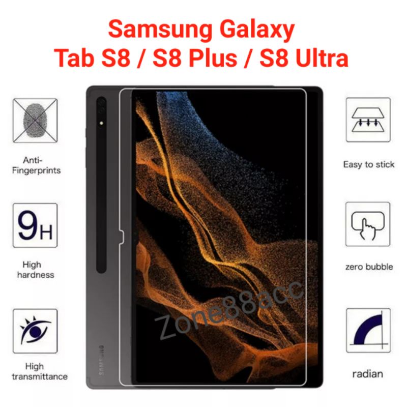 Samsung Galaxy Tab S8 Plus Ultra S8plus S8Ultra X800 X900 Screen Guard protector TG Bening Kaca Pelindung Layar tablet SM-X900 SM-X906 SM-X906B SM-X906U SM-X906N SM-X800 SM-X806 SM-X806B SM-X806U SM-X806N