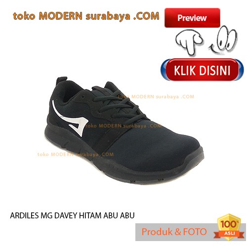 ARDILES MG DAVEY BLACK GREY sepatu pria kets casual sneakers