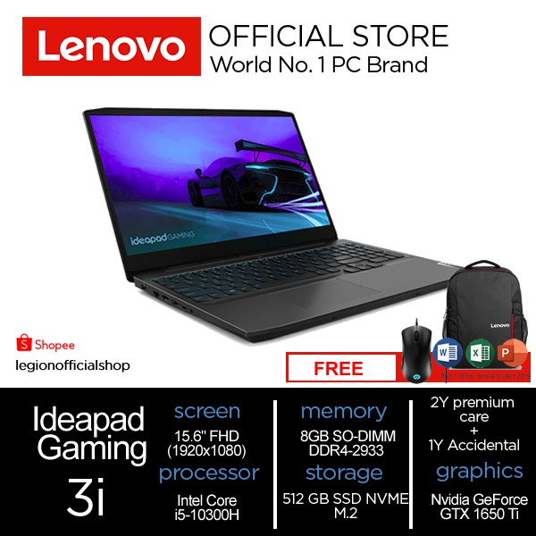 Laptop Lenovo Ideapad Gaming 3i 54id Core I5 10300h 8gb 512gb Gtx1650ti 4gb 15 6 Win10 Opi Black Shopee Indonesia