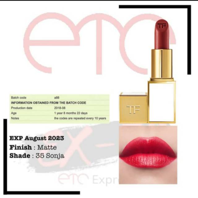 Jual Travel Size Tom Ford Lipstick Lip Color Matte Shade 35 Sonja 2gr |  Shopee Indonesia