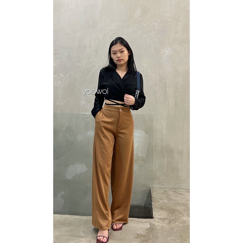 YOOWOL Kate Pants / Basic Highwaist Pants Wanita