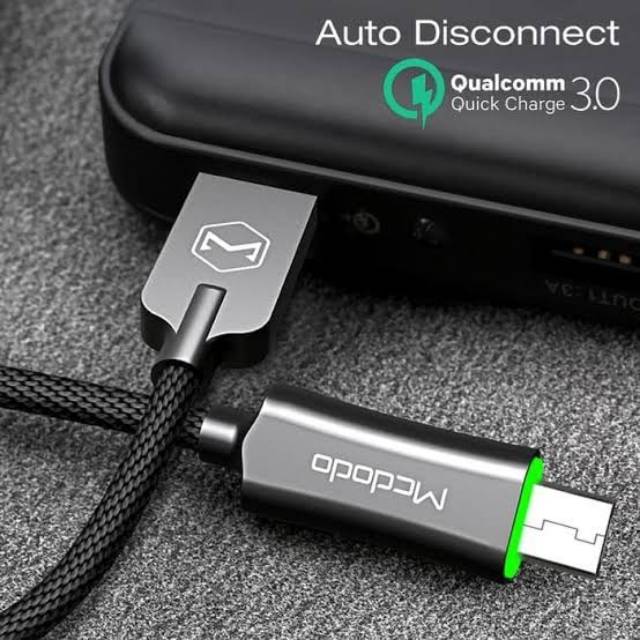 MCDODO Kabel Charger Micro Fast Charging & Auto Disconnect 1.5M