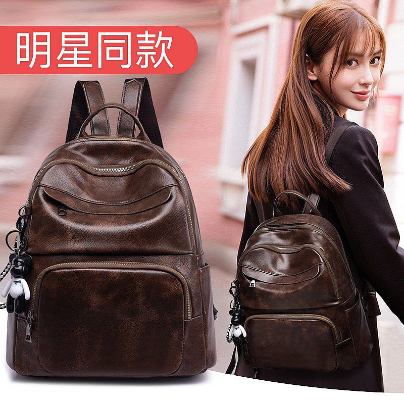 tas ransel batam wanita korea import fusch backpack sekolah kuliah kerja kantor wanita bahan kulit