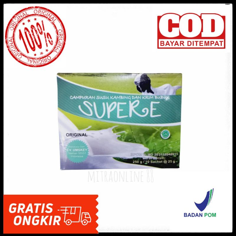 

Susu Kambing SUPER E | 1 Box 250gr @10 Sachet (60% Susu Kambing)