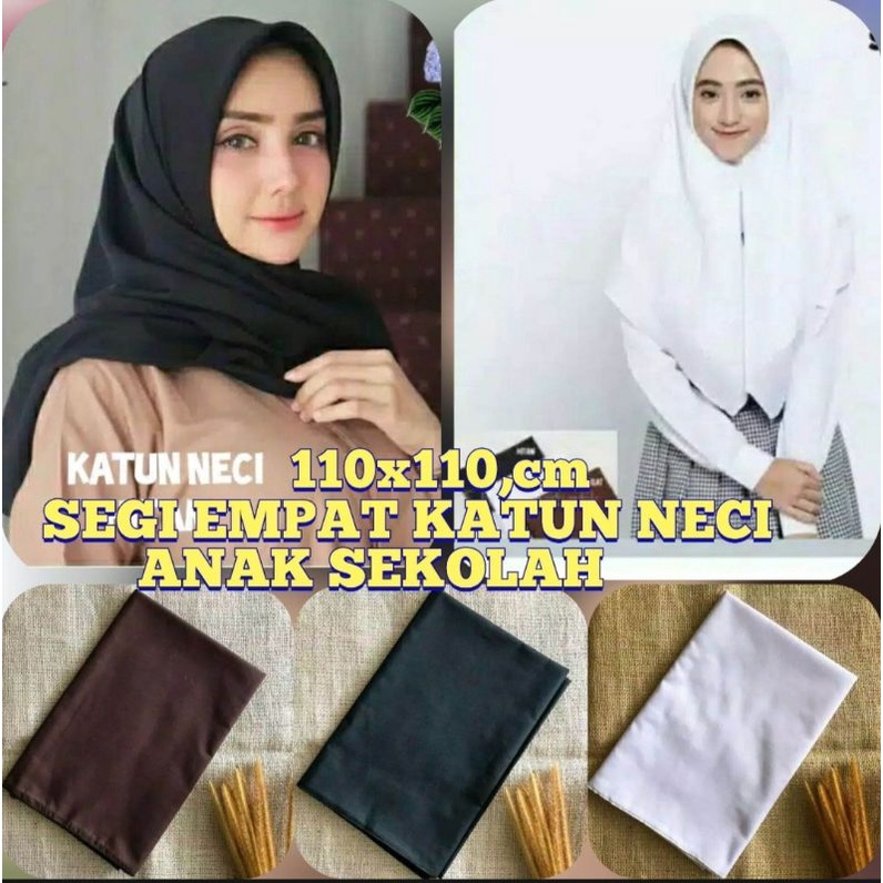 Hijab Segi Empat Sekolah Neci / kerudung sekolah / segi empat murah