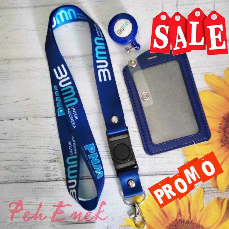 

Lanyard PNM BUMN / Tali idcard PNM BUMN Printing Bisa Satuan Hugh Kualitas