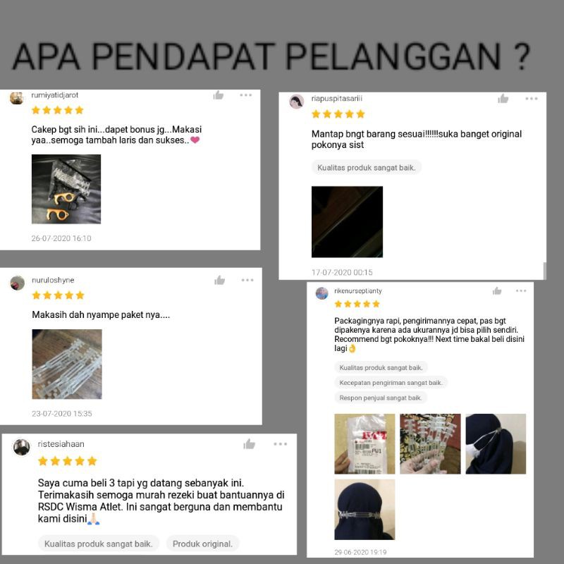 Pengait Masker Hijab Konektor Penyambung Masker Pereda Sakit Telinga Bahan Plastik Elastis