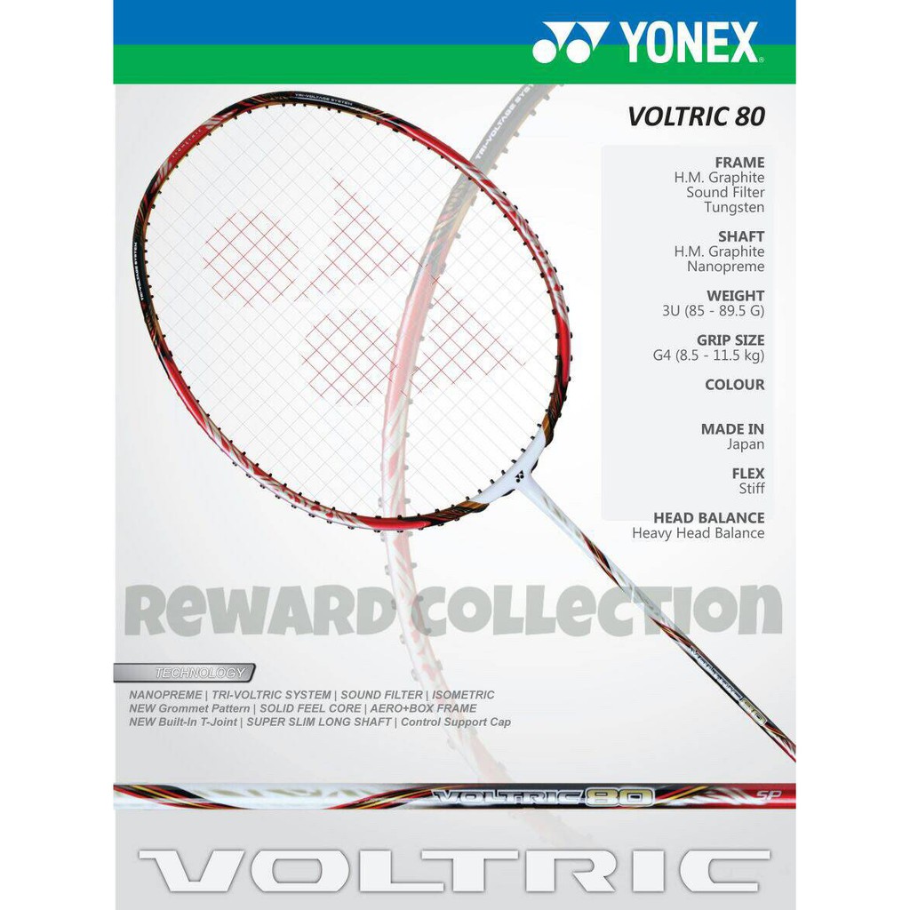 Original Yonex Voltric 80 Raket Badminton