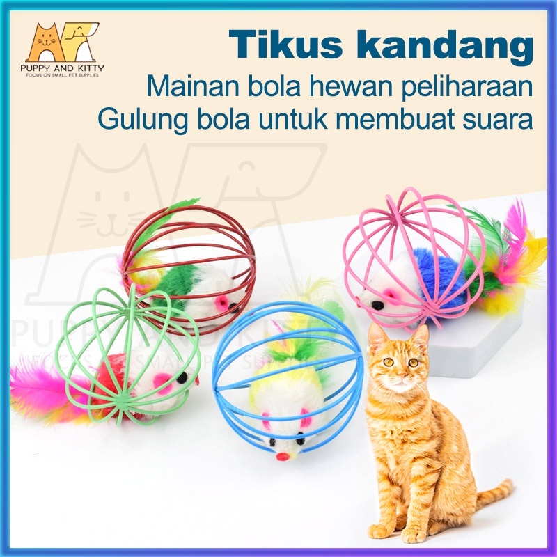 Mainan Kucing Bola Jeruji Tikus Pet Toys