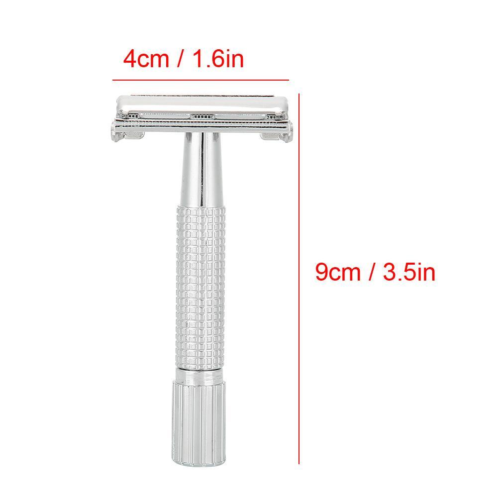 Manual Mens Razor Pisau Cukur Dua Sisi Bahan Stainless Steel Jenggot Alat Cukur dengan Case