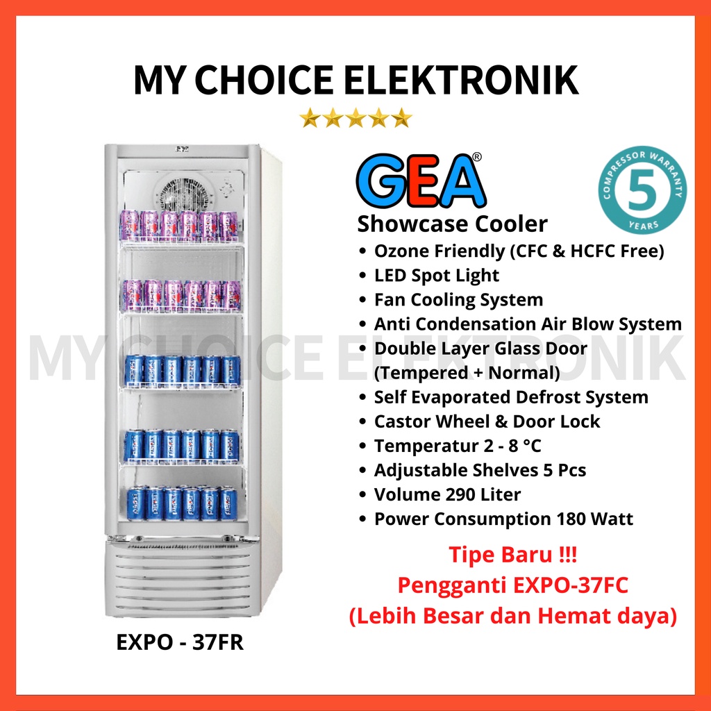 GEA EXPO-37 FR Display Cooler Showcase 290L / EXPO-37FC / EXPO-37 FR