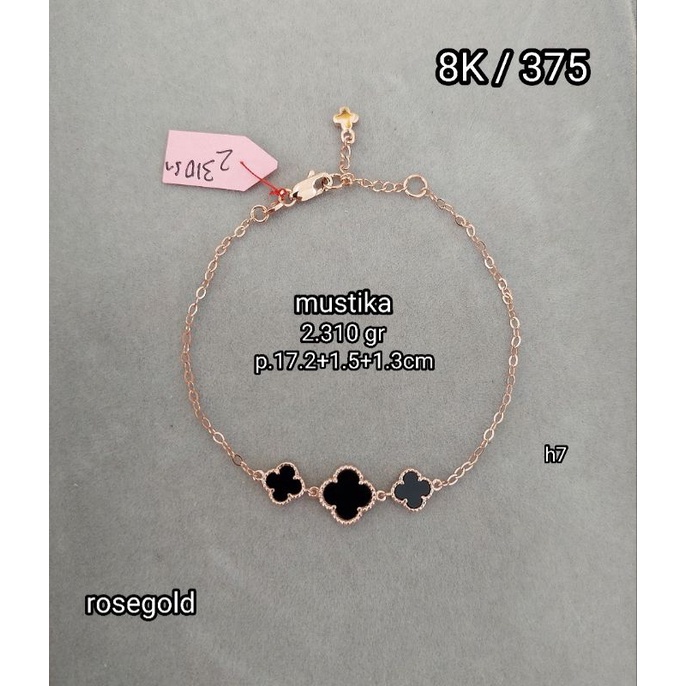 Gelang model clover hitam 8K / 375