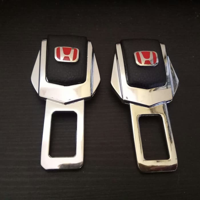 Colokan Seatbelt Seat Belt Safety Belt Kulit Logo Honda Mobil New Brio