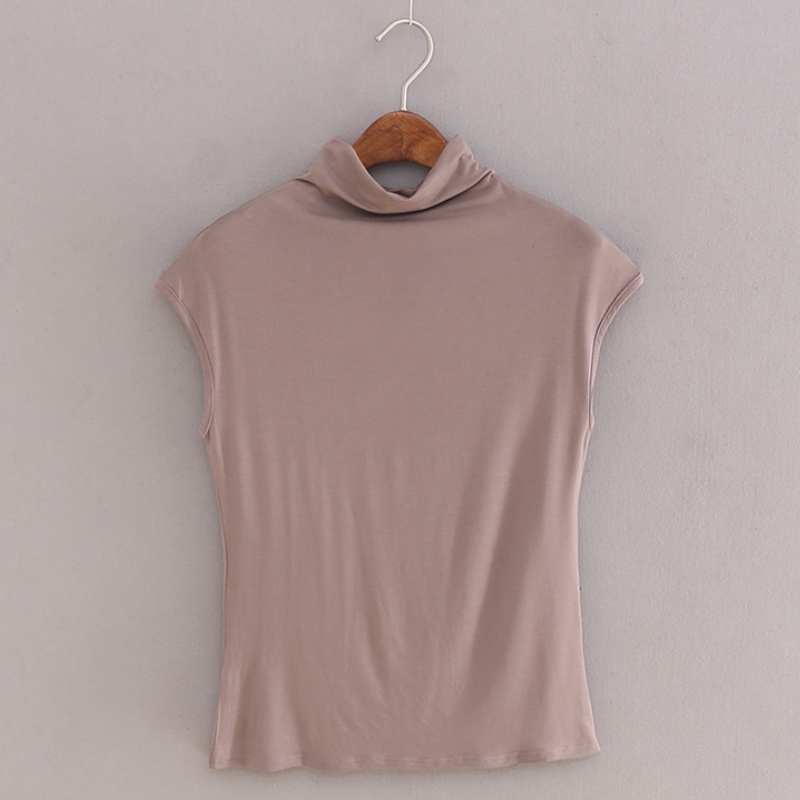 Kaos Turtleneck &quot;Emma&quot;, Sleeveless Bahan Modal, Stretch Adem Dingin