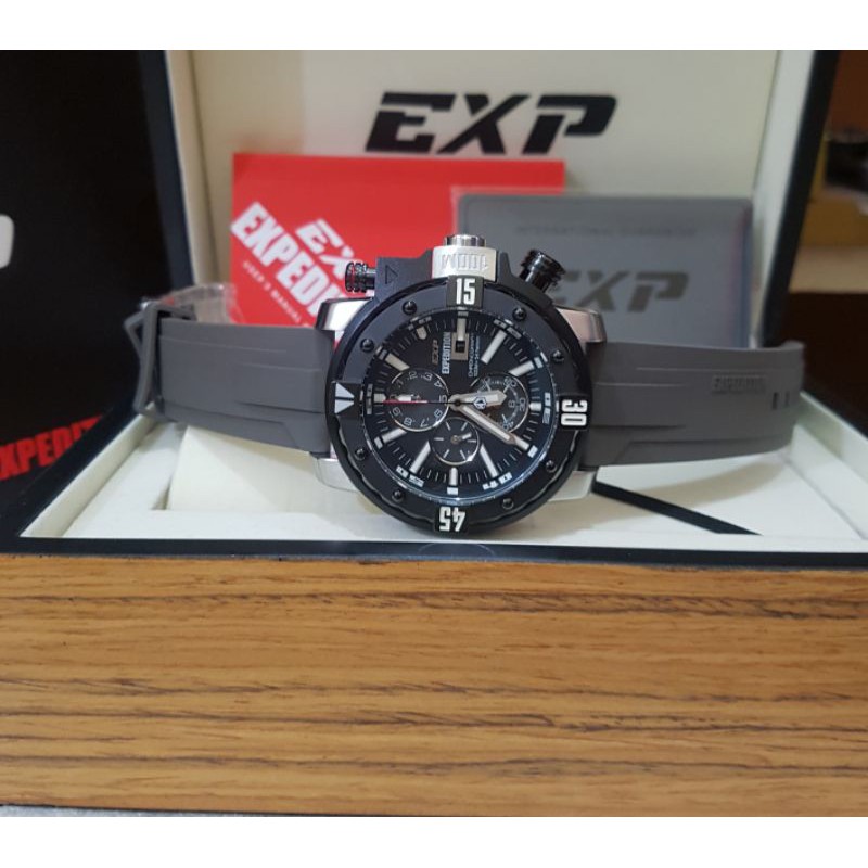 EXPEDITION PRIA EXP 302 SILVER BLACK JAM TANGAN PRIA EXPEDITION 302