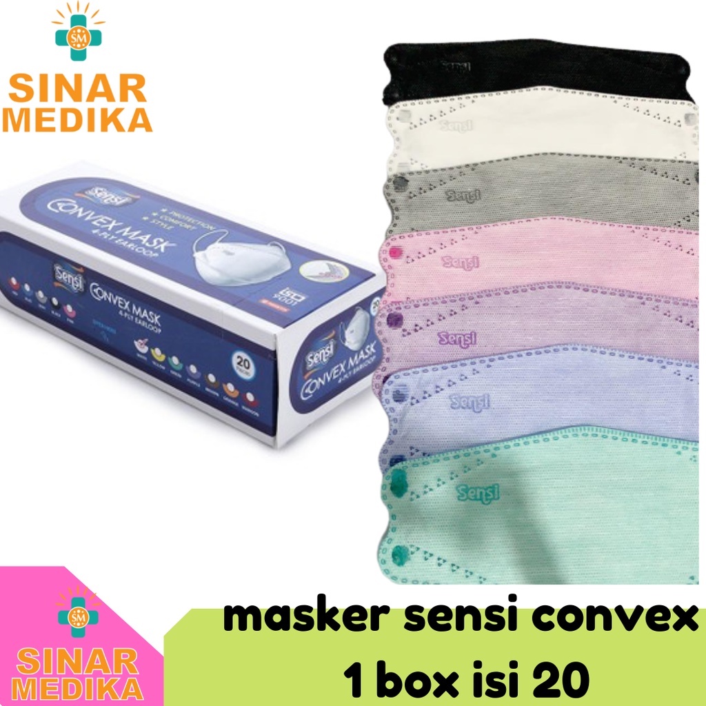 MASKER SENSI CONVEXMASK 4PLY 3D KF94 . CONVEX FACE MASK EARLOOP 4 LAPIS PLY 3 DIMENSI . KONVEKS