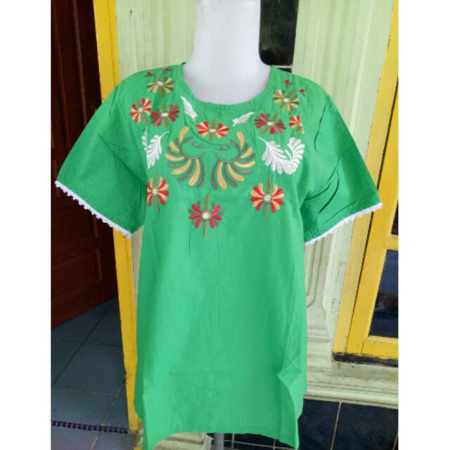 BLUS ATASAN JUMBO /BIG SIZE KATUN BORDIR DAUN