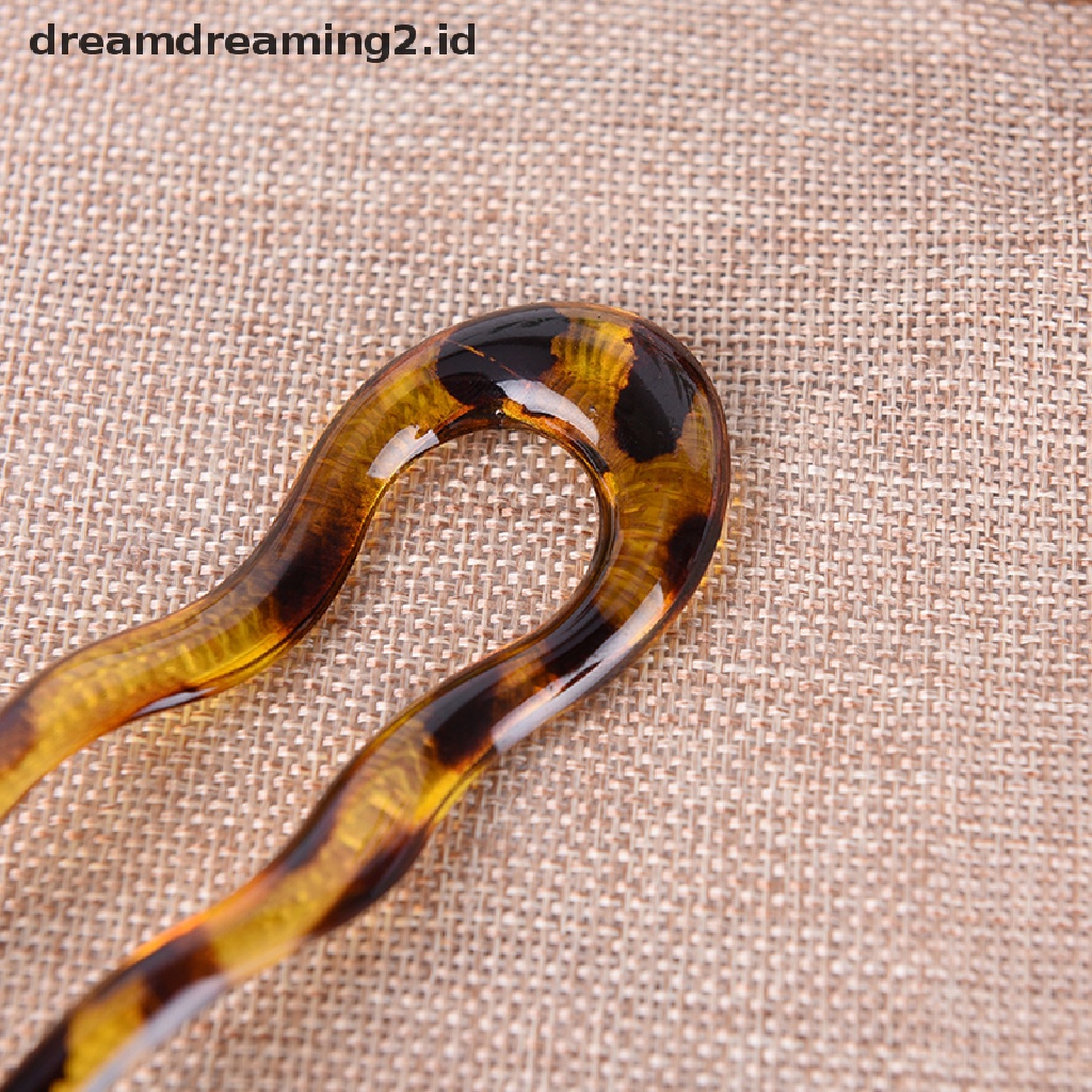 Pin Stick Rambut Tradisional Bentuk U Bahan Resin Gaya Retro Untuk Wanita