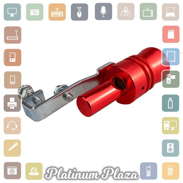 OTOHEROES Penyiul Turbo Palsu Knalpot Mobil Whistler Exhaust Muffler Size M 24mm - TUR0`2L8OCZ-- Red