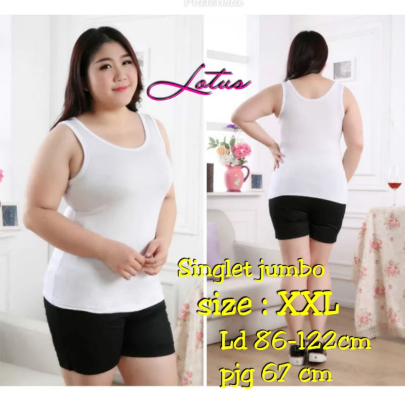 LOTUS FASHION/Tanktop tali besar jumbo XXL- SINGLET JUMBO#PROMO