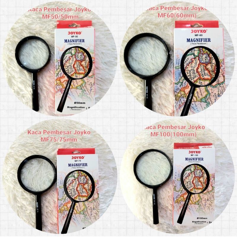 

Kaca Pembesar/Lup/Suryakanta Joyko Diameter 50mm/60mm/75mm/90mm/100mm
