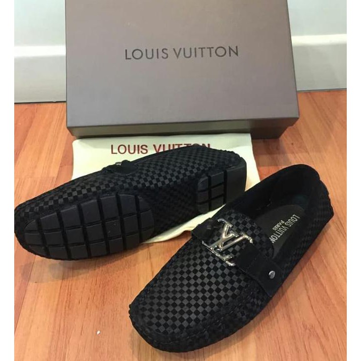 Kualitas Terbaik SEPATU LV LOAFERS SUEDE BLACK MIRROR QUALITY BARANG BAGUS