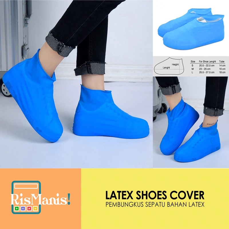 LATEX SHOES COVER - Pelindung Pembungkus Sepatu Latex Silikon Anti Bocor Anti Basah Tahan Air Awet