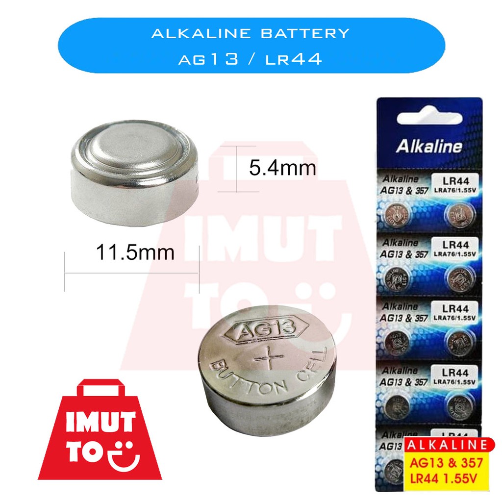 IMUTTO - AG 13 LR 44 ALKALINE BATU BATTERY BATERAI BATRE BATEREI KANCING BUTTON CELL MAINAN JAM MURAH PROMO