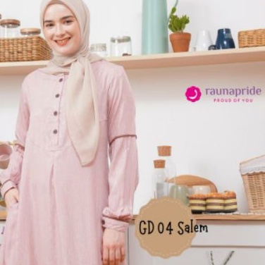 Baju gamis syar'i syari keren kalem, adem nyaman dipakai, Raunapride GD 04