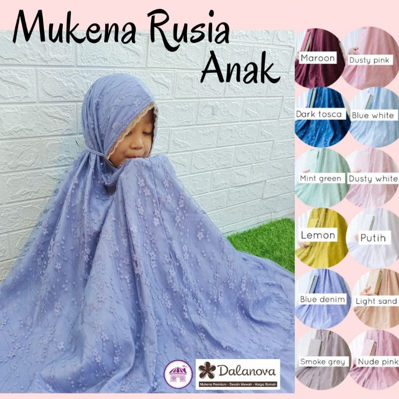 Mukena Rusia Anak Size D Original Dalanova | Distributor dalanova