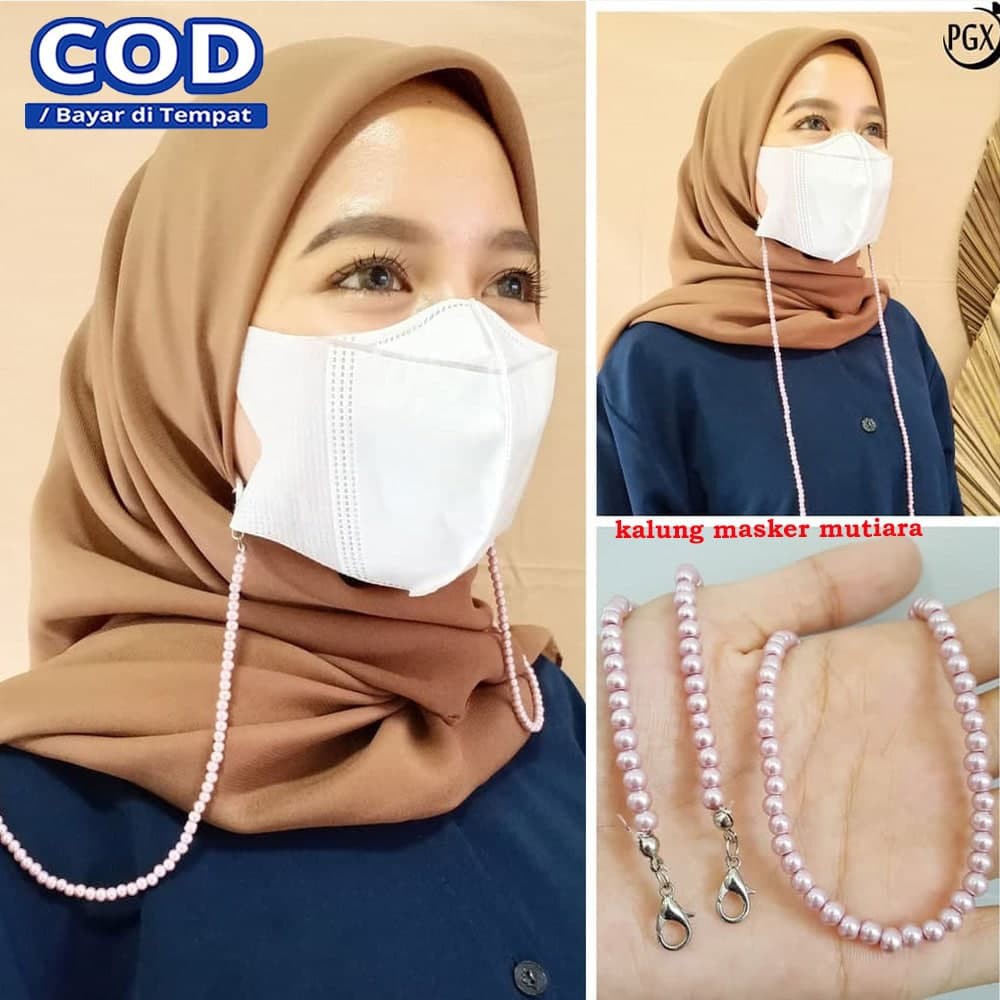 Tali Masker Kalung MUTIARA Tali Masker Hijab Kalung Masker Hijab Kalung Masker Serut
