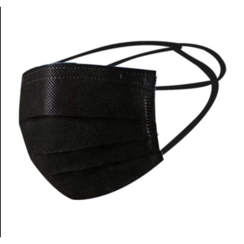 MASKER 3 PLY HEADLOOP HITAM 3 PLY MASKER HITAM FACE MASK ORIGINAL TERMURAH