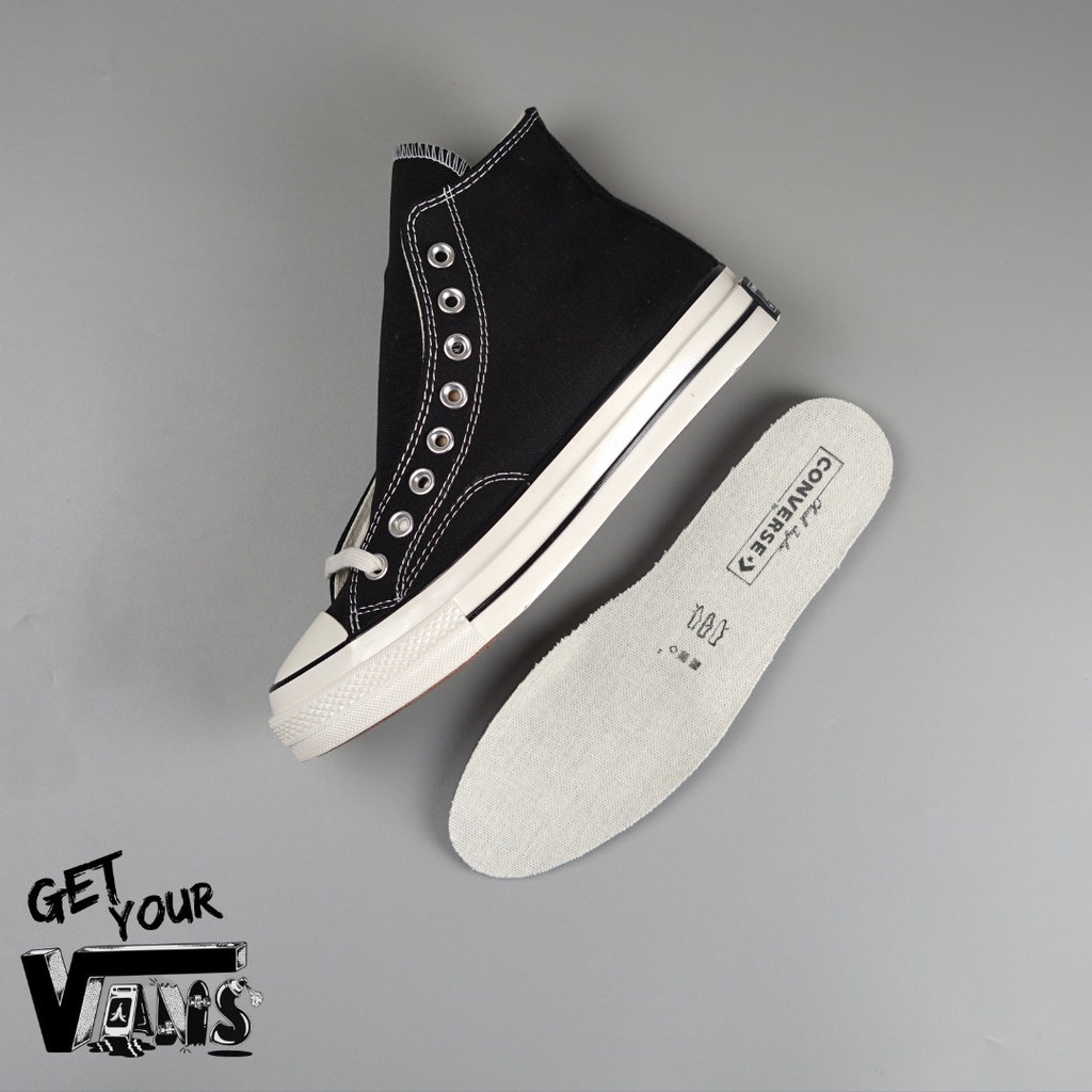 Converse Chuck Taylor 70S HI Black White Egret 100% Original ( Free Paperbag, Kaos Kaki &amp; Bubblewrap )