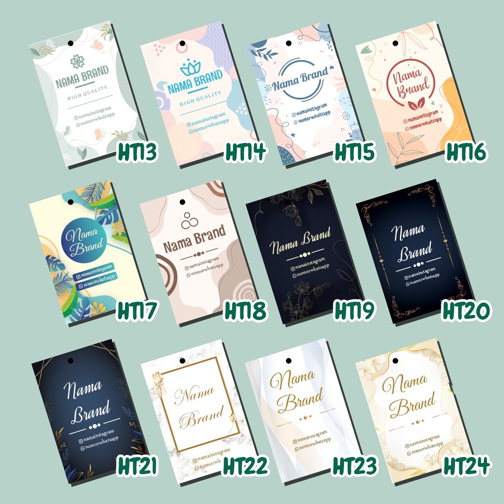 Hang Tag Custom Pola A3 | Tag Label Baju | Tag Baju | HangTag Baju | Free Design | Tag Label Hampers