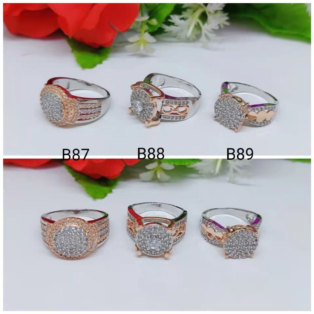 Cincin Kombinasi Permata Lapis Emas Perhiasan Fashion B87-89