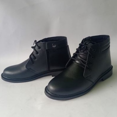 Sepatu Pdh Kulit Sintetis Asli Hitam Doff Sepatu Pantofel Pria Dinas Tni Polri Satpam Security - Ky 03